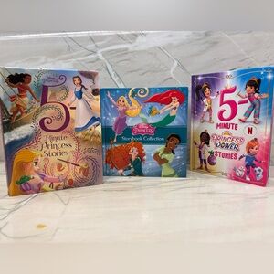 Disney‎ Princess Hardcover Book Set of 3 Storybook Collection 5 Minute Stories